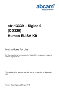 ab113339 – Siglec 9 (CD329) Human ELISA Kit Instructions for Use