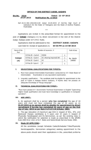 OFFICE OF THE DISTRICT JUDGE, KADAPA  Dated:  23 -07-2015 24.07.2015