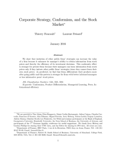 Corporate Strategy, Conformism, and the Stock Market Thierry Foucault Laurent Frésard