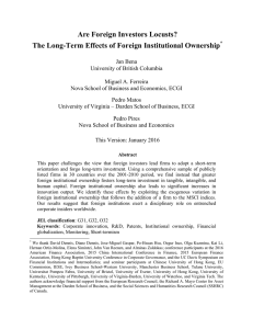 Are Foreign Investors Locusts? The Long-Term Effects of Foreign Institutional Ownership