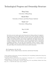 Technological Progress and Ownership Structure Heng Geng Harald Hau Sandy Lai