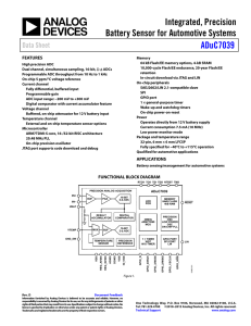 Integrated, Precision Battery Sensor for Automotive Systems ADuC7039 Data Sheet