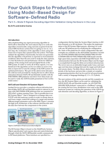Four Quick Steps to Production: Using Model-Based Design for Software-Defined Radio