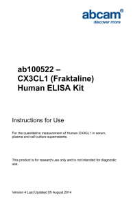 ab100522 – CX3CL1 (Fraktaline) Human ELISA Kit Instructions for Use