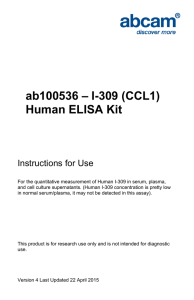 ab100536 – I-309 (CCL1) Human ELISA Kit Instructions for Use