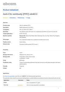 Anti-C3c antibody (FITC) ab4212 Product datasheet 1 Abreviews 1 Image
