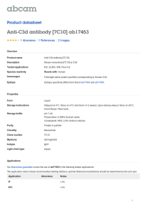 Anti-C3d antibody [7C10] ab17453 Product datasheet 1 Abreviews 2 Images
