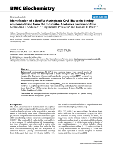 BMC Biochemistry Bacillus thuringiensis Anopheles quadrimaculatus Mohd Amir F Abdullah