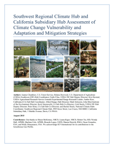 Southwest Regional Climate Hub and California Subsidiary Hub Assessment of