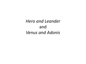 Hero and Leander Venus and Adonis and