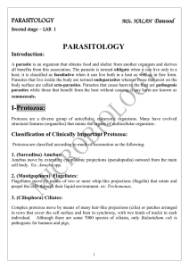PARASITOLOGY I-Protozoa: Dawood