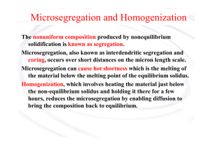Microsegregation and Homogenization