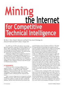Mining the Internet for Competitive Technical Intelligence
