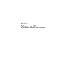 WEG S.A.  Reference Form 2011