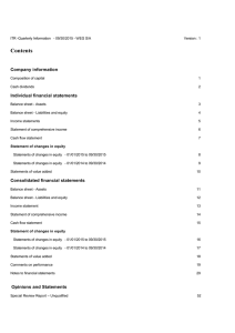 Contents  Company information Individual financial statements