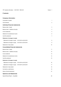 Contents  Company information Individual financial statements