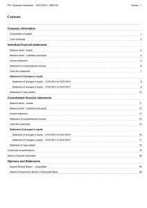 Contents  Company information Individual financial statements