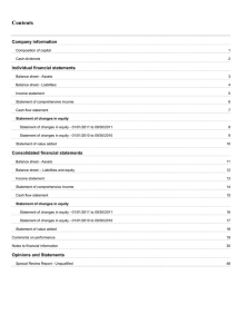 Contents  Company information Individual financial statements