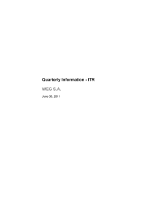 Quarterly Information - ITR  WEG S.A.  