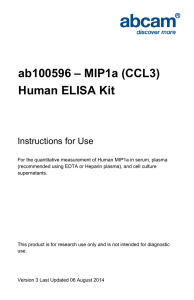 ab100596 – MIP1a (CCL3) Human ELISA Kit Instructions for Use