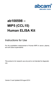 ab100598 – MIP5 (CCL15) Human ELISA Kit Instructions for Use