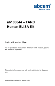 ab100644 – TARC Human ELISA Kit Instructions for Use