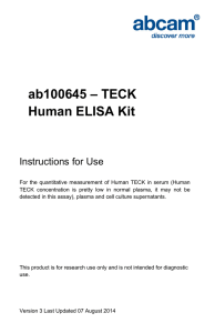 ab100645 – TECK Human ELISA Kit Instructions for Use