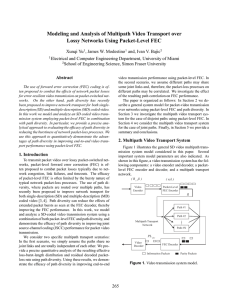 Modeling and Analysis of Multipath Video Transport over