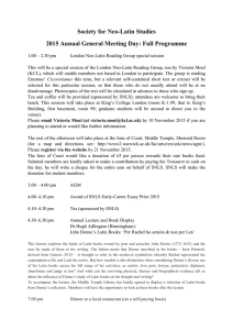 Society for Neo-Latin Studies 2015 Annual General Meeting Day: Full Programme
