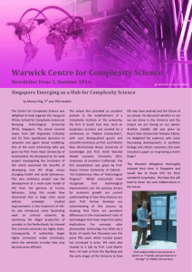 Warwick Centre for Complexity Science  Newsletter Issue 2, Summer 2014