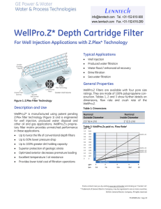 WellPro.Z* Depth Cartridge Filter Lenntech For Well Injection Applications with Z.Plex* Technology