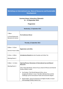 Workshop on International Law, Natural Resources and Sustainable Development