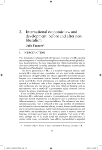 2.   International economic law and liberalism Julio Faundez