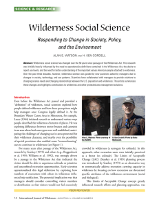 Wilderness Social Science Responding to Change in Society, Policy, and the Environment