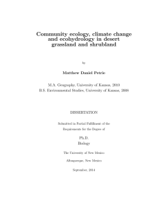 Community ecology, climate change and ecohydrology in desert grassland and shrubland