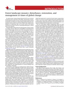 INTRODUCTION Forest landscape mosaics: disturbance, restoration, and