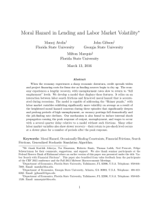 Moral Hazard in Lending and Labor Market Volatility