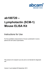 ab100720 – Lymphotactin (SCM-1) Mouse ELISA Kit Instructions for Use