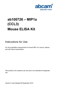 ab100726 – MIP1a (CCL3) Mouse ELISA Kit Instructions for Use