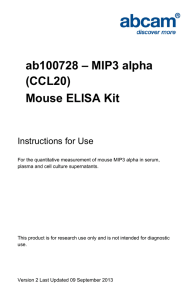 ab100728 – MIP3 alpha (CCL20) Mouse ELISA Kit Instructions for Use