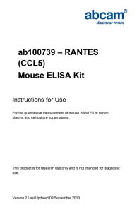 ab100739 – RANTES (CCL5) Mouse ELISA Kit Instructions for Use