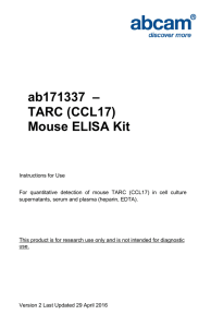 ab171337  – TARC (CCL17) Mouse ELISA Kit