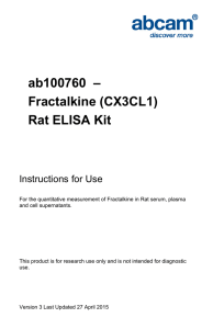 ab100760  – Fractalkine (CX3CL1) Rat ELISA Kit Instructions for Use