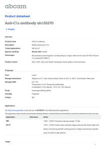 Anti-C1s antibody ab155270 Product datasheet 2 Images Overview
