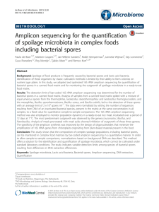 Amplicon sequencing for the quantification of spoilage microbiota in complex foods