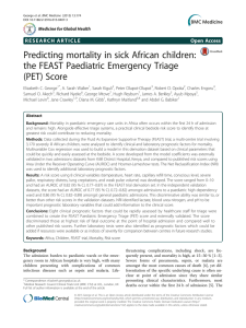 Predicting mortality in sick African children: the FEAST Paediatric Emergency Triage