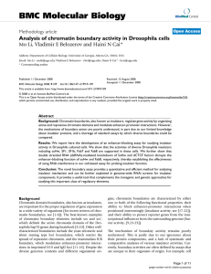 BMC Molecular Biology Analysis of chromatin boundary activity in Drosophila cells