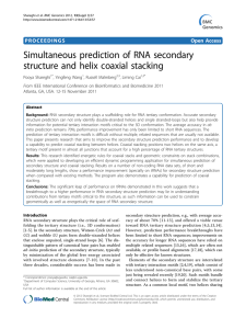 Simultaneous prediction of RNA secondary structure and helix coaxial stacking Open Access