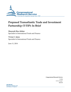 Proposed Transatlantic Trade and Investment Partnership (T-TIP): In Brief