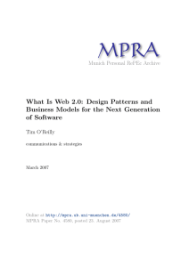 MPRA What Is Web 2.0: Design Patterns and of Software